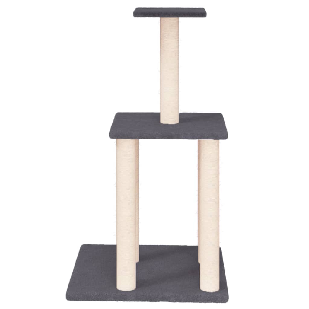 vidaXL Kattenmeubel met sisal krabpalen 85,5 cm donkergrijs afbeelding