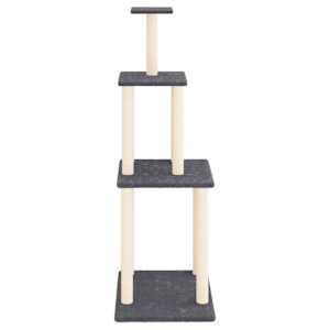 Škrabadlo pro kočky se sisalovými sloupky tmavě šedé 149 cm - obrázek 3