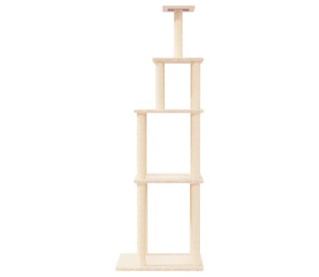 vidaXL Kl&ouml;str&auml;d med sisalpelare gr&auml;ddvit 183 cm