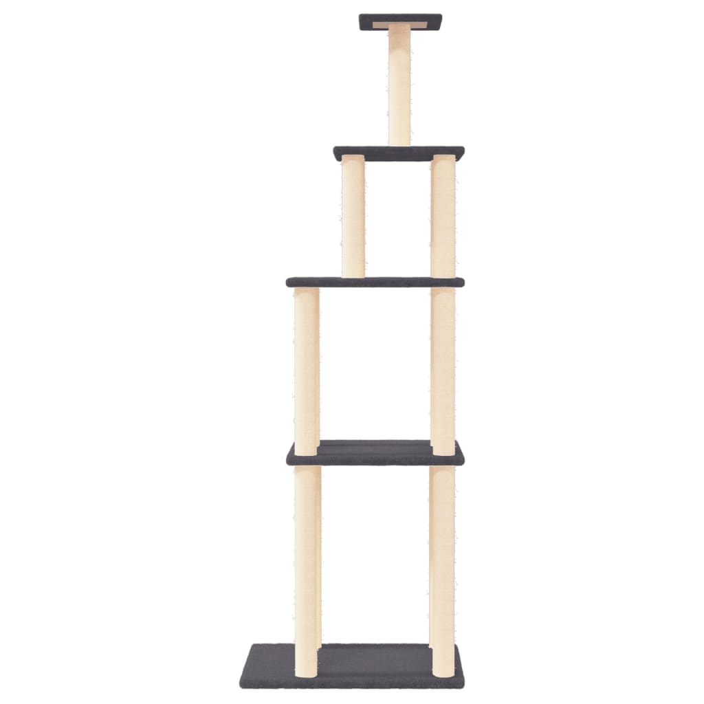 vidaXL Kattenmeubel met sisal krabpalen 183 cm donkergrijs afbeelding