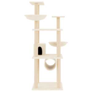 vidaXL Cat Tree with Sisal Scratching Posts Cream 141 cm