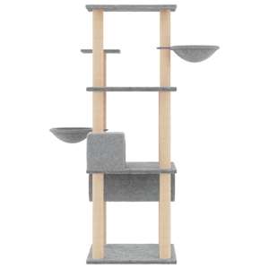 Škrabadlo pro kočky se sisalovými sloupky světle šedé 141 cm - obrázek 4