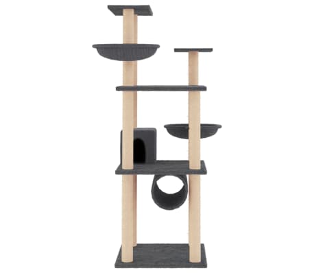 vidaXL Penjalica za mačke sa stupovima za grebanje tamnosiva 141 cm