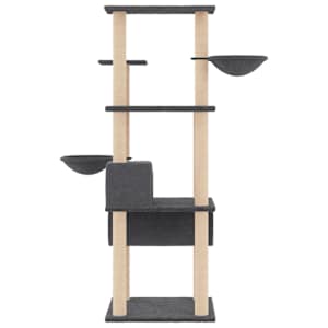 Škrabadlo pro kočky se sisalovými sloupky tmavě šedé 141 cm - obrázek 4