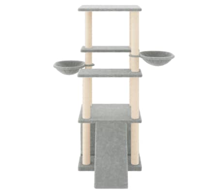 vidaXL Kattenmeubel met sisal krabpalen 133 cm lichtgrijs