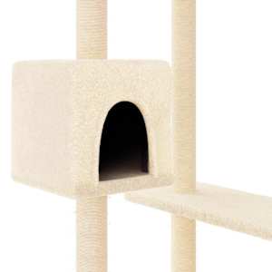 Škrabadlo pro kočky se škrabacími sloupky krémové 82 cm - obrázek 6