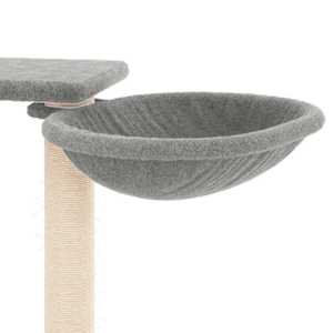 Škrabadlo pro kočky se škrabacími sloupky světle šedé 82 cm - obrázek 7