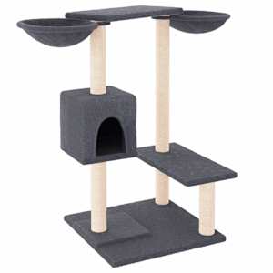 vidaXL kassimaja kraapimispostidega, tumehall, 82 cm