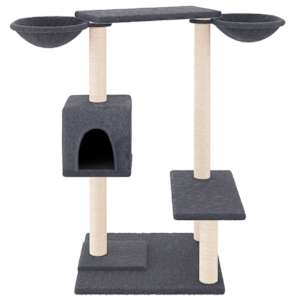 Škrabadlo pro kočky se škrabacími sloupky tmavě šedé 82 cm - obrázek 3