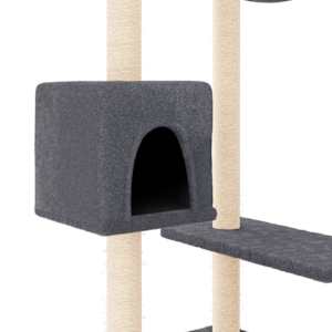 Škrabadlo pro kočky se škrabacími sloupky tmavě šedé 82 cm - obrázek 6