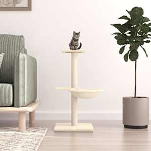Mačje drevo s praskalniki iz sisala krem 72 cm