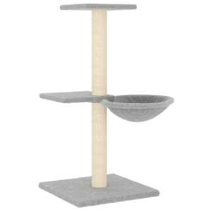 vidaXL kassimaja sisalk&ouml;itega kraapimispostidega, helehall, 72 cm