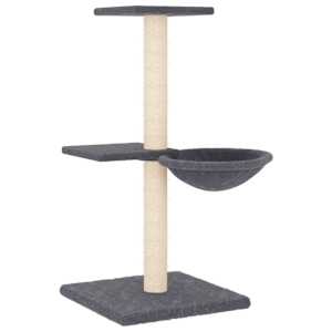 vidaXL kassimaja sisalk&ouml;itega kraapimispuudega, tumehall, 72 cm