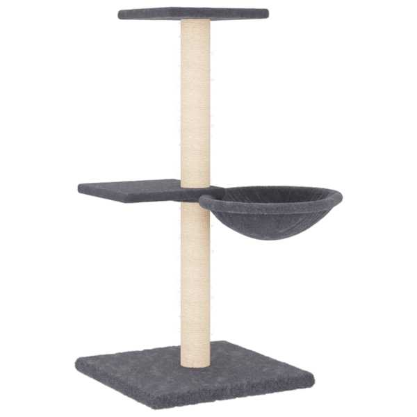 vidaXL kassimaja sisalk&ouml;itega kraapimispuudega, tumehall, 72 cm