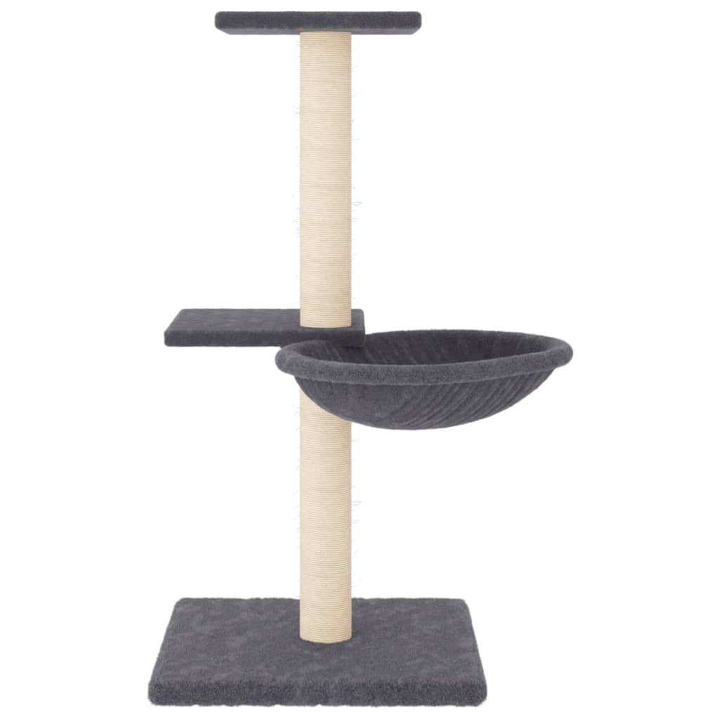 vidaXL Ansamblu pisici cu stâlpi din funie sisal, gri închis, 72 cm
