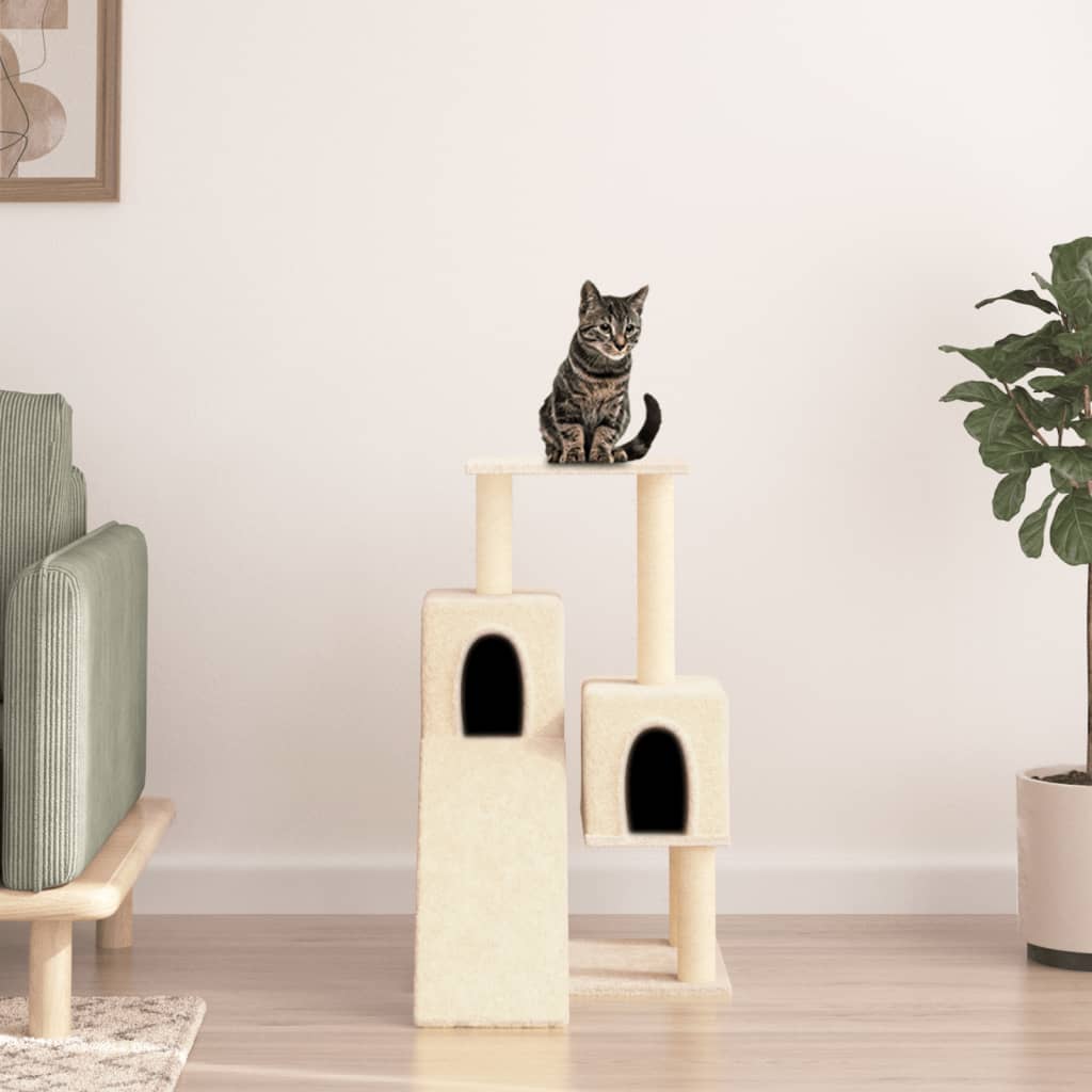 vidaXL Cat Tree with Sisal Scratching Posts Cream 82 cm