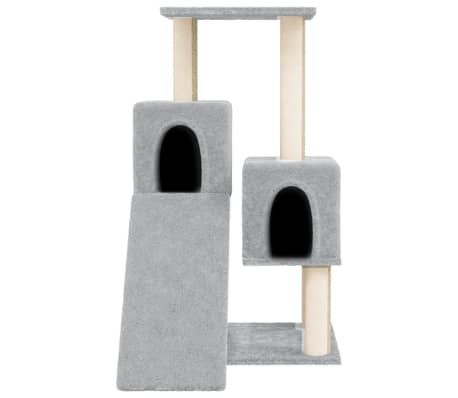 vidaXL Arbre &agrave; chat avec griffoirs en sisal Gris clair 82 cm