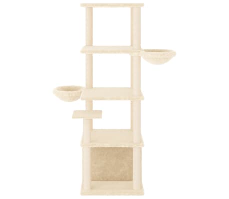 vidaXL &Aacute;rvore para gatos c/ postes arranhadores sisal 147 cm cor creme