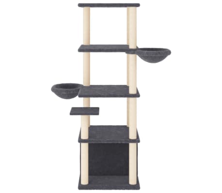 vidaXL Kl&ouml;str&auml;d med sisalpelare m&ouml;rkgr&aring; 147 cm