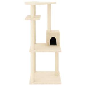 Škrabadlo pro kočky se sisalovými sloupky krémové 123 cm - obrázek 3