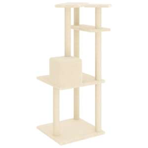 Škrabadlo pro kočky se sisalovými sloupky krémové 123 cm - obrázek 5