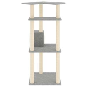 Škrabadlo pro kočky se sisalovými sloupky světle šedé 123 cm - obrázek 4