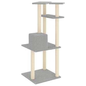 Škrabadlo pro kočky se sisalovými sloupky světle šedé 123 cm - obrázek 5