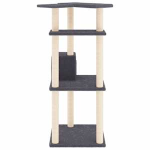 Škrabadlo pro kočky se sisalovými sloupky tmavě šedé 123 cm - obrázek 4