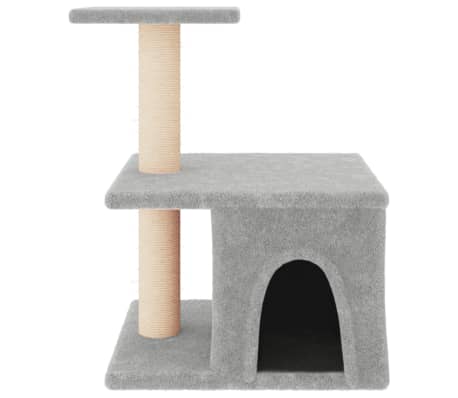 vidaXL Arbre &agrave; chat avec griffoirs en sisal gris clair 48 cm