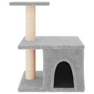 vidaXL Arbre &agrave; chat avec griffoirs en sisal gris clair 48 cm