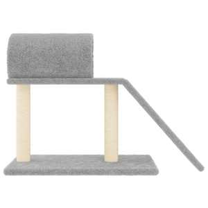 Škrabadlo pro kočky s tunelem a žebříkem světle šedé 55,5 cm - obrázek 3