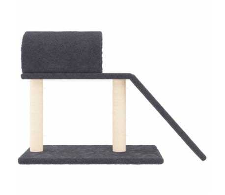vidaXL Arbres à chat avec tunnel et échelle gris foncé 55,5 cm
