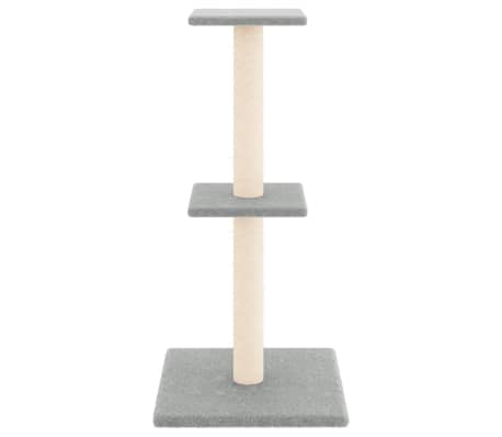 vidaXL Cat Tree Light grey Engineered wood, plush, sisal Medium Cat Tree