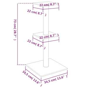 Škrabadlo pro kočky se sisalovými sloupky světle šedé 73 cm - obrázek 5