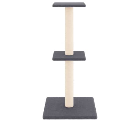 vidaXL Cat Tree Dark Grey Engineered wood, plush, sisal One size Durable