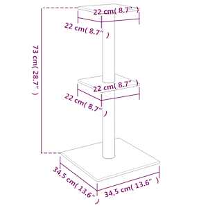 Škrabadlo pro kočky se sisalovými sloupky tmavě šedé 73 cm - obrázek 5