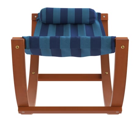 vidaXL Hamak na bujanym stelażu, dziecięcy, niebieskie pasy, tkanina