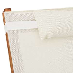 Houpací křeslo bílé textilen a masivní topolové dřevo - obrázek 6