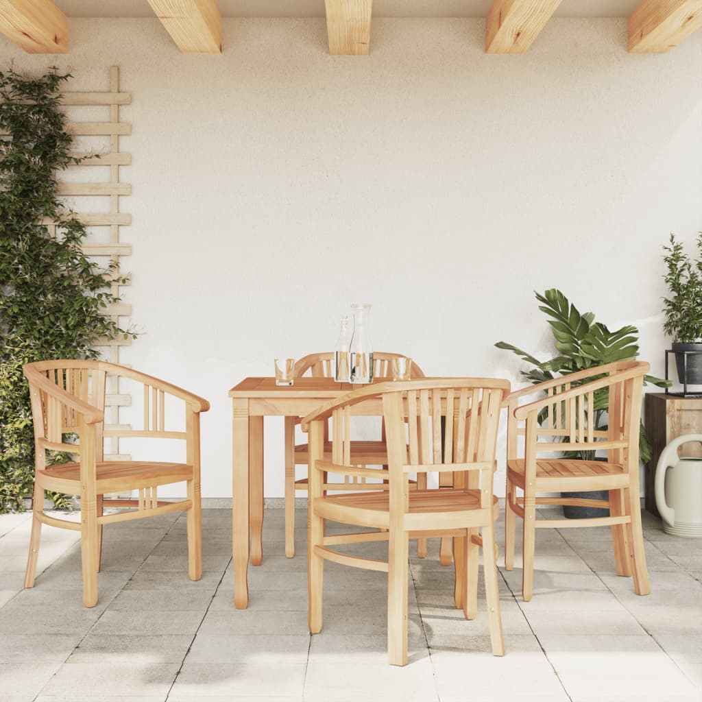 Ensemble à dîner de jardin 5 pcs Bois de teck massif