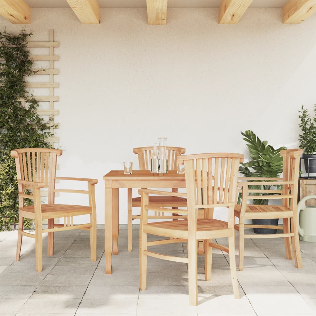Ensemble à dîner de jardin 5 pcs Bois de teck massif