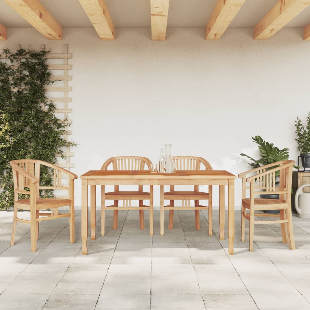 Ensemble à dîner de jardin 5 pcs Bois de teck massif