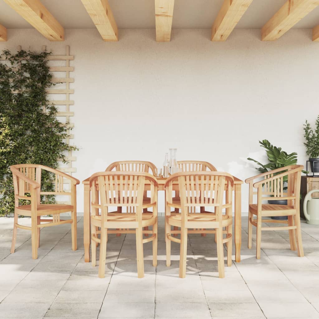 Ensemble à dîner de jardin 7 pcs Bois de teck solide