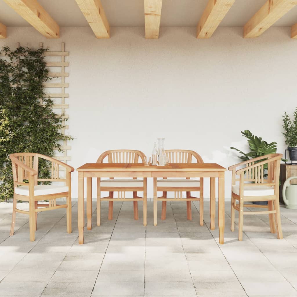 Ensemble à dîner de jardin 5 pcs Bois de teck massif
