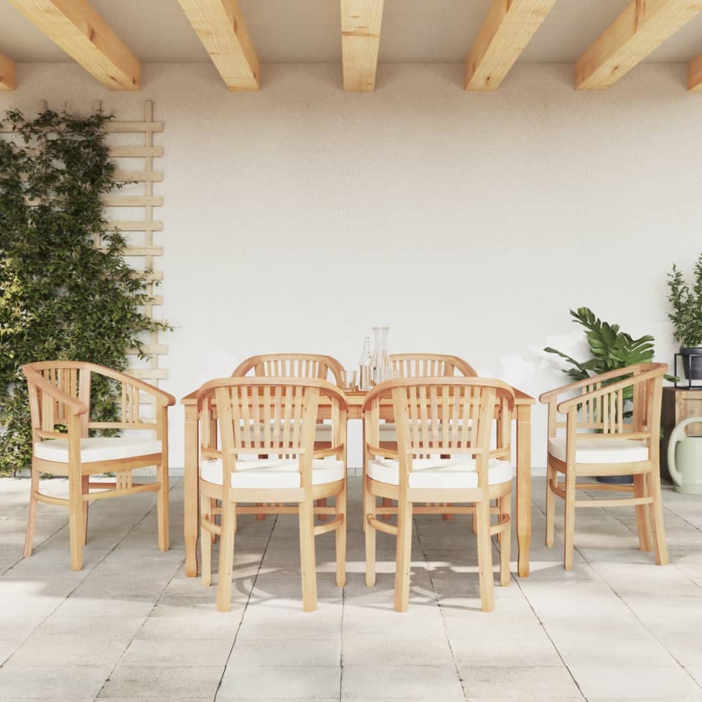 Ensemble à dîner de jardin 7 pcs Bois de teck solide