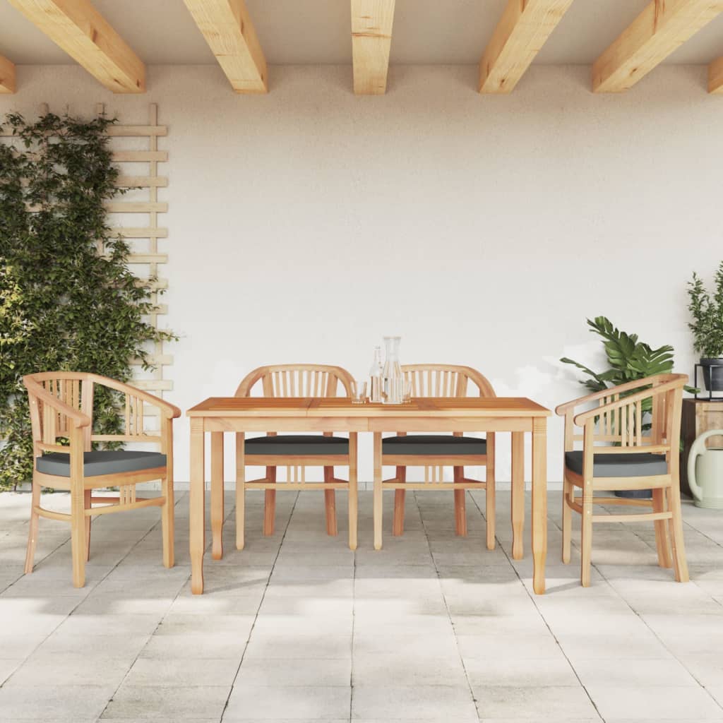 Ensemble à dîner de jardin 5 pcs Bois de teck massif