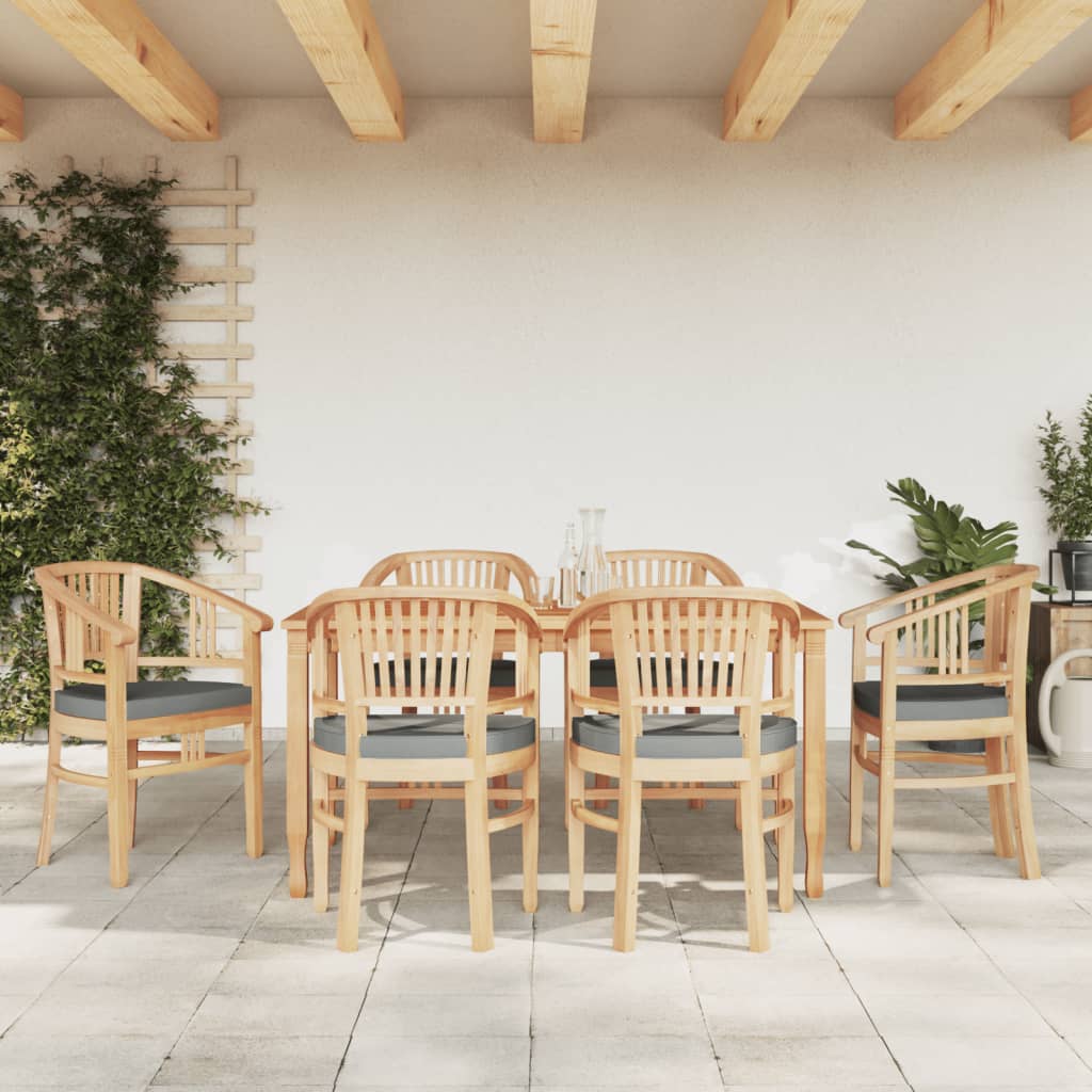 Ensemble à dîner de jardin 7 pcs Bois de teck solide