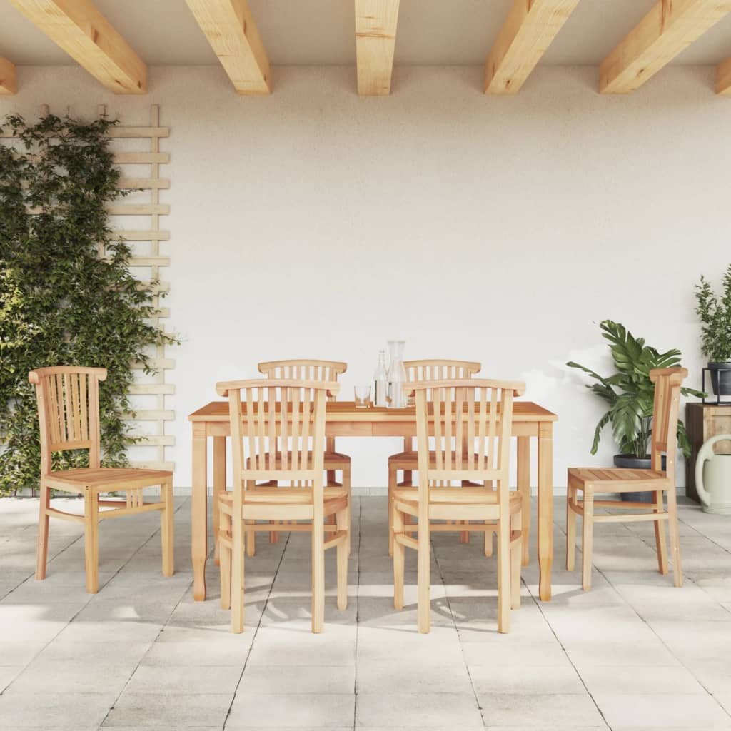 vidaXL Ensemble à dîner de jardin 7 pcs Bois de teck solide