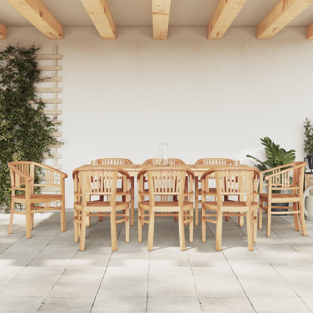 Ensemble à dîner de jardin 9 pcs Bois de teck solide