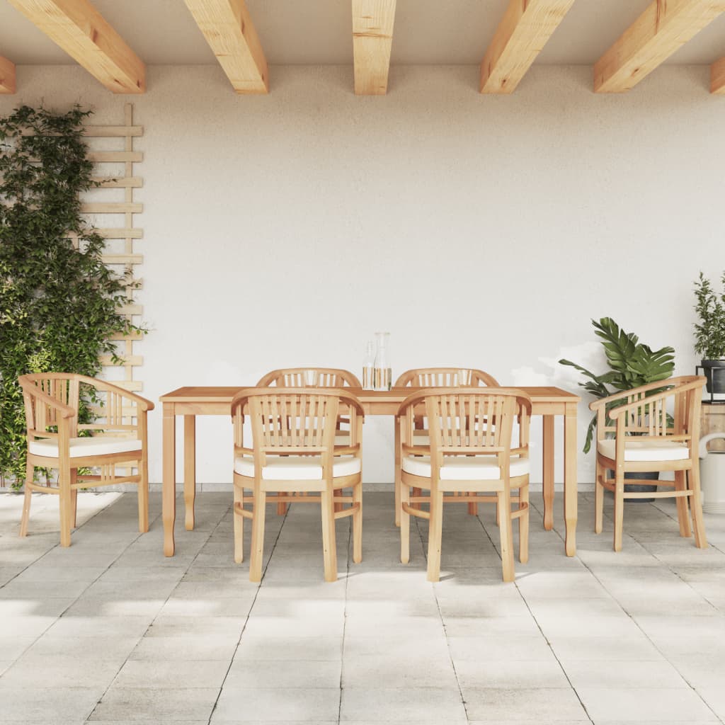 Ensemble à dîner de jardin 7 pcs Bois de teck solide