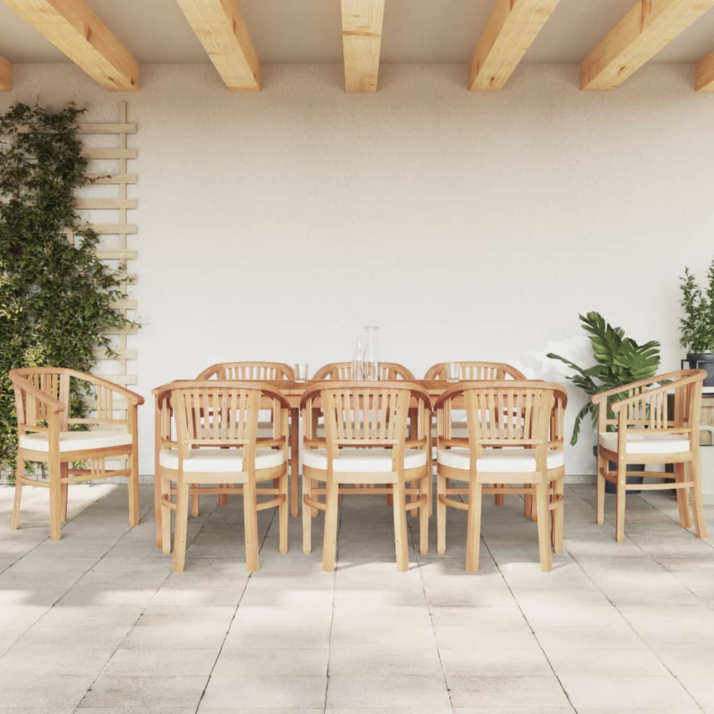 Ensemble à dîner de jardin 9 pcs Bois de teck solide